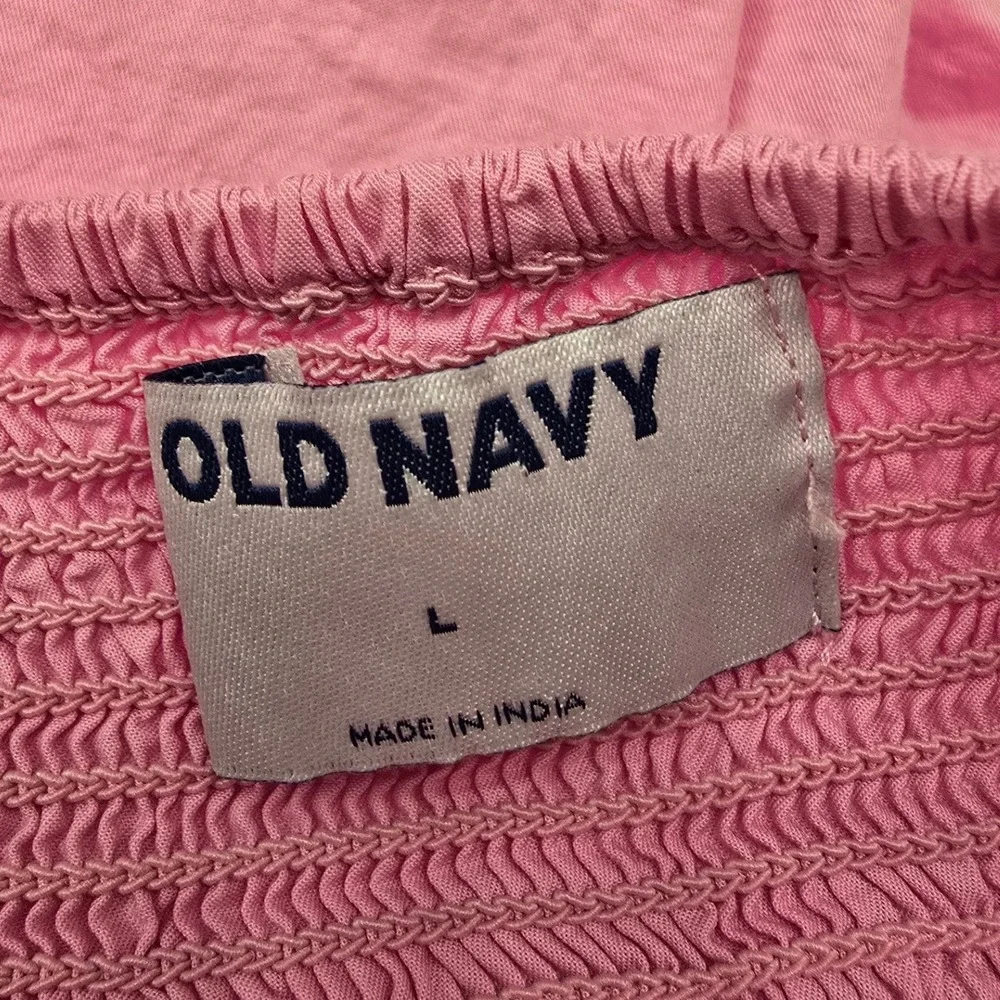 Old‎ Navy Cotton Pink Puff Sleeve Babydoll Top L Cottagecore Coquette Feminine